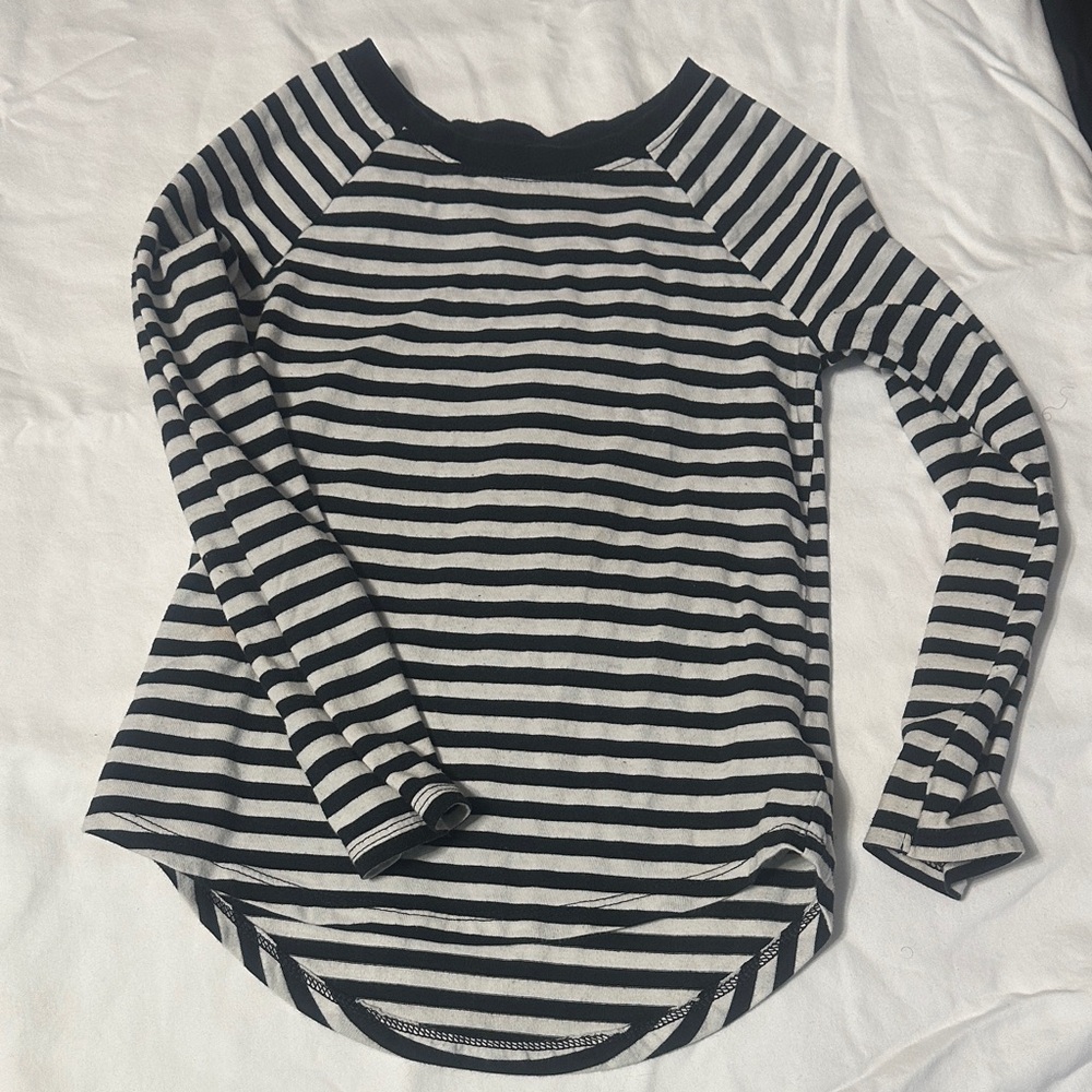 Striped Black and White Women's Top